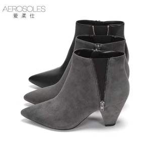 Aerosoles/爱柔仕秋冬欧美风尖头高跟女鞋短靴切尔西靴5103