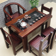 老船木茶桌茶台茶几实木茶桌椅，办公室客厅阳台方形中式茶桌椅组合