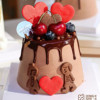 网红情人节饼干人物蛋糕装饰摆件情侣男孩女孩爱心翻糖巧克力插件