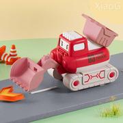 儿童按压小汽车三岁男孩，工程车惯性小车挖掘机宝宝，模型变形玩具车