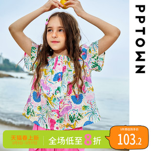 女童衬衫夏季2024儿童洋气，碎花衬衣夏装，大童洋气上衣童装衣服