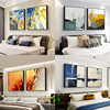 卧室床头画正方形酒店宾馆，装饰画客房主卧背景墙壁画抽象艺术挂画