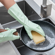 日本进口加绒手套洗碗家务厨房耐用型女橡胶皮洗衣服防水加厚