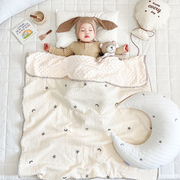 豆豆毯婴儿盖毯宝宝毛毯新生，纱布被子儿童幼儿园毯子春秋薄被四季