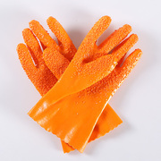 耐油耐酸碱防水工业手套加厚棉毛浸塑手套，橡胶贴合手部防护手套