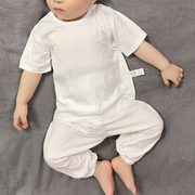 婴儿短袖长裤套装薄款莫代尔空调服分体家居服睡衣宝宝夏装