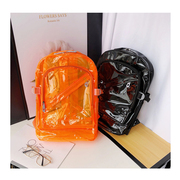 透明书包塑料双肩包韩版pvc全透防水果冻，包大容量简约女学生背包