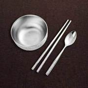 银碗筷三件套宝宝银碗套装银碗婴儿认干亲碗筷认干儿子礼物银勺子