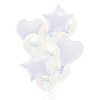 milky garden 白色霓彩星星爱心铝膜亮片气球套装 生日派对装饰