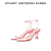 stuartweitzmanswlucitesculptural75透明异形，跟一字带凉鞋