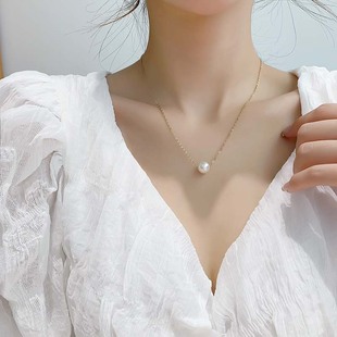 韩国气质简约珍珠项链时尚，女甜美超仙锁骨，链女设计感颈链配件饰品