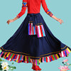 藏族舞蹈演出服女广场舞，服装民族风舞台，跳舞艺考半身大摆长裙