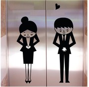 欢迎光临人物餐厅电梯门贴画玻璃，贴纸店铺推拉门创意装饰墙贴画