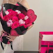 情人节玫瑰花束浪漫花艺包装纸鲜花包花纸爱心LOVE礼物包装纸