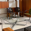 约不锈钢玻璃茶几小户型客厅沙发矮桌边几设计师咖啡桌方桌