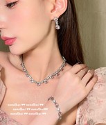 帕帕拉恰露珠花朵宝石项链在逃公主镀18k金北鼻粉方糖锆石手链