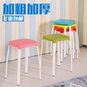 家用塑料方凳子(方凳子，)时尚创意高凳加厚彩色板凳，简易圆凳餐换鞋凳子椅子