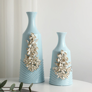 贝汉美镂空陶瓷花瓶，摆件现代客厅插花玄关，桌面欧式家居装饰品摆件