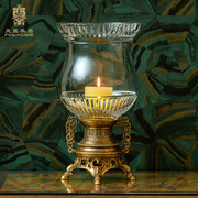 凤凰美居欧式水晶玻璃烛台高脚铜件，大号供佛佛堂，装饰大号烛台摆件