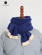 原宿风时髦撞色手工毛线球可爱复古针织围巾秋冬保暖百搭学生男女