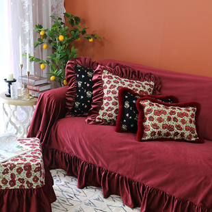 玫瑰之约美式复古抱枕客厅，沙发飘窗靠背，腰枕靠垫车枕床头枕午休枕
