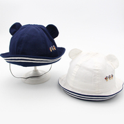 新生儿帽子春夏男女童渔夫帽婴儿宝宝海军风可爱盆帽出游遮阳帽子