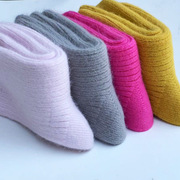 羊毛袜女加厚中筒袜子女士兔羊毛特厚保暖男女袜冬季纯色厚羊绒袜