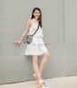 泰国明星Mai同款白色衬衫连衣裙女宽松显瘦无袖蛋糕裙度假短裙女