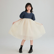 女童连衣裙韩系童装儿童洋气时髦裙子大童夏季薄款公主裙