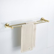 北欧拉丝金色304不锈钢，毛巾架浴室五金挂件套装，铜色置物架浴巾架