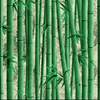中式藤条3d仿真绿色竹子墙纸，草绿色树叶子竖条纹茶楼餐厅店铺壁纸