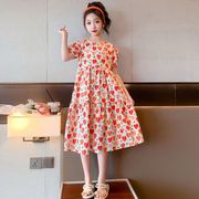 女童连衣裙夏季韩版爱心裙子，2024中大童洋气公主，裙儿童沙滩裙