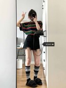 高腰牛仔短裤女胖mm2023夏季大码显瘦宽松直筒，百搭阔腿热裤子