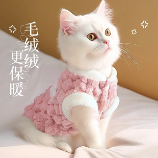 猫咪衣服冬季防掉毛布偶英短猫背心小猫马甲防冻春秋保暖防冻棉衣