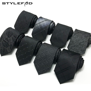 黑色正装领带男士商务宽版8cm西装上班工作单位，职员销售公务领带