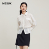MESUX米岫季通勤长袖蝙蝠袖白色衬衫女上衣MLMUC301