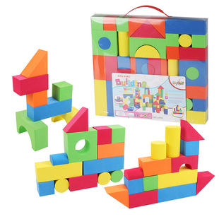 eva泡沫软体海绵块拼装积木大号女孩宝宝2岁3益智儿童玩具软积木
