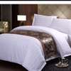 宾馆酒店床上用品白色三四件套，医院旅馆加密加厚缎条被套床单枕套