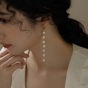 AOILDLLI显瘦天然珍珠法式流苏耳环耳饰长款显脸瘦气质个性耳坠女