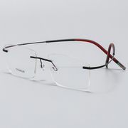 无螺丝商务纯钛近视无框眼镜框架男款一体超轻配眼镜防辐射变色