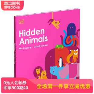 隐藏的动物Hidden Animals 3-6岁儿童互动翻对对游戏故事书 智力观察思考启蒙启发 英文原版 Mia Cassany 善本图书