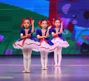 元旦儿童蓬蓬裙演出服，宝蓝色幼儿园舞蹈纱裙公主裙，表演服女童