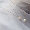 蓝莓家韩国14k金珍珠(金珍珠，)项链简约天然淡水珍珠，14k纯金锁骨链项链女