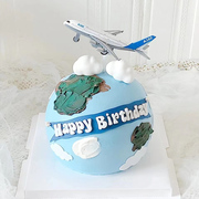 儿童生日蛋糕装饰摆件合金飞机，战斗机模型有回力航天飞机蛋糕配件