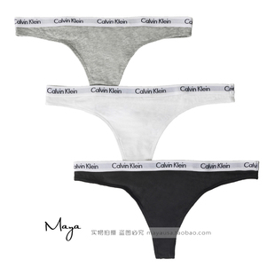 美国Calvin Klein CK女士性感纯棉低腰内裤丁字裤 三条装 QD3587