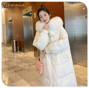 羽绒服女款2023年中长款白鸭绒(白鸭绒)加厚时尚，韩版宽松显瘦冬季外套