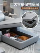 简约现代科技布艺沙发床小户型客厅多功能沙发床转角储物2023