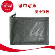 可口可乐主题馆Coca-cola男士钱包卡位横款短款黑色简约仿皮