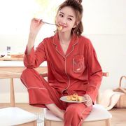韩版春秋季睡衣女士纯棉长袖薄款开衫可外穿家居服两件套装夏天