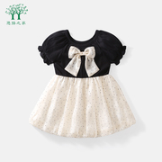 宝宝公主裙夏装，2023年小童女童网纱裙，短袖夏季婴儿童连衣裙子